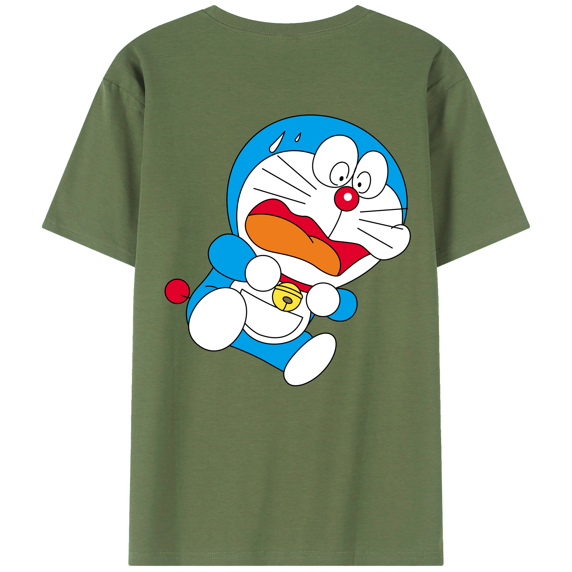 （画像用） ドラえもん Doraemon 綿100％ メンズ半袖Tシャツ（バックプリント） 通気性